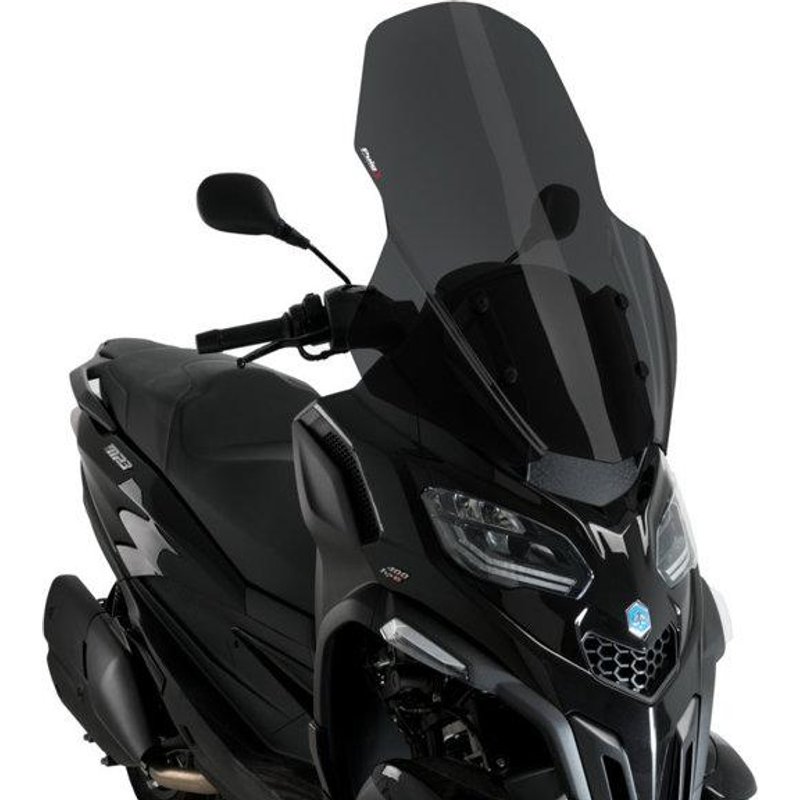 21374F - Puig V-Tech Line Touring Screen For Piaggio MP3 400 2022-2025 - Dark Smoke