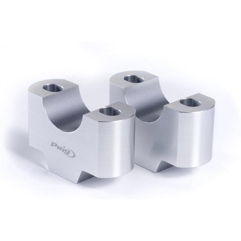 3672P - Puig 20mm Handlebar Risers For 22mm Bars For Honda CB750 Hornet 2023-2025 - Silver