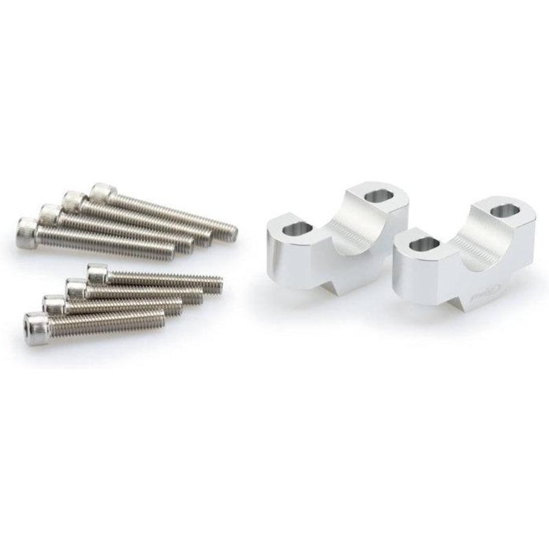 3740P - Puig 20mm Handlebar Risers For 29mm Bars For KTM 1290 Super Adventure R 2021-2024 - Silver