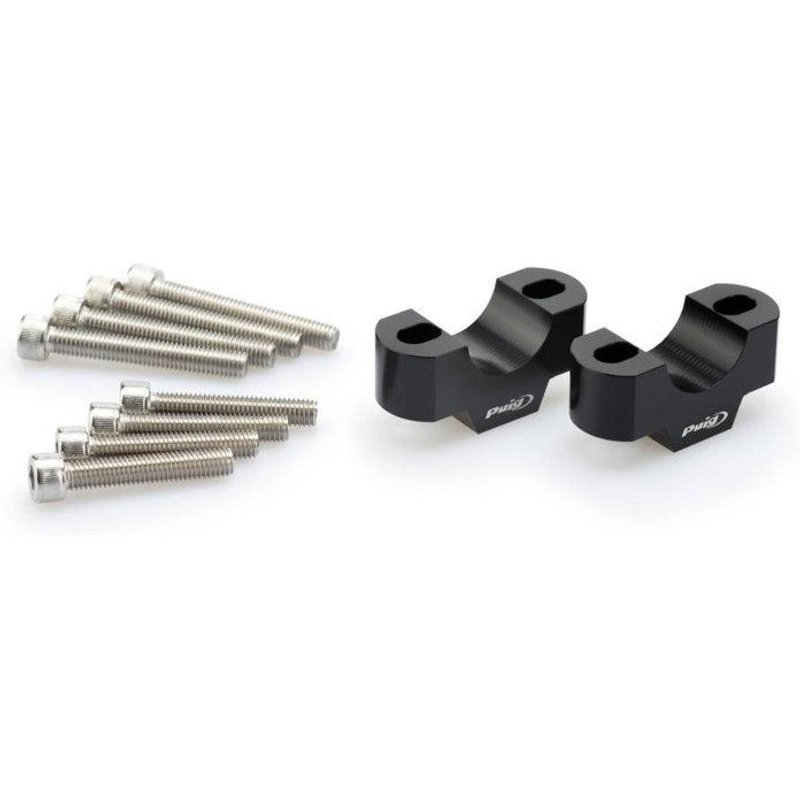 3740N - Puig 20mm Handlebar Risers For 29mm Bars For KTM 1290 Super Adventure R 2021-2024 - Black