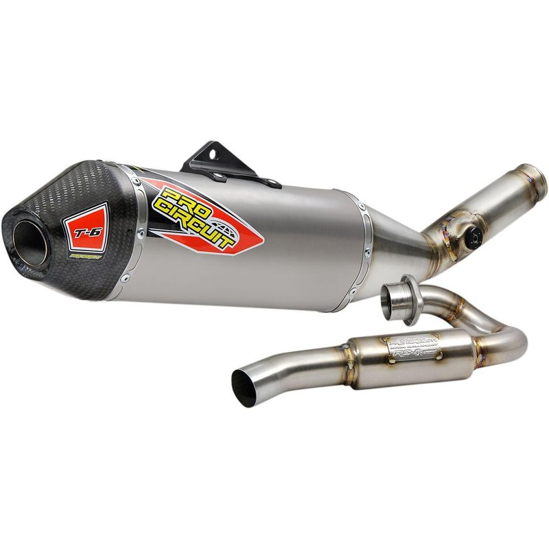0121945H - Pro Circuit T-6 EURO EXHAUST SYSTEM SS/TI/CF For Kawasaki KX450 2021-2022