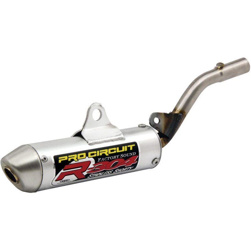1121485 - Pro Circuit R304 Shorty Silencers For Kawasaki KX100 1998-2021 - Silver