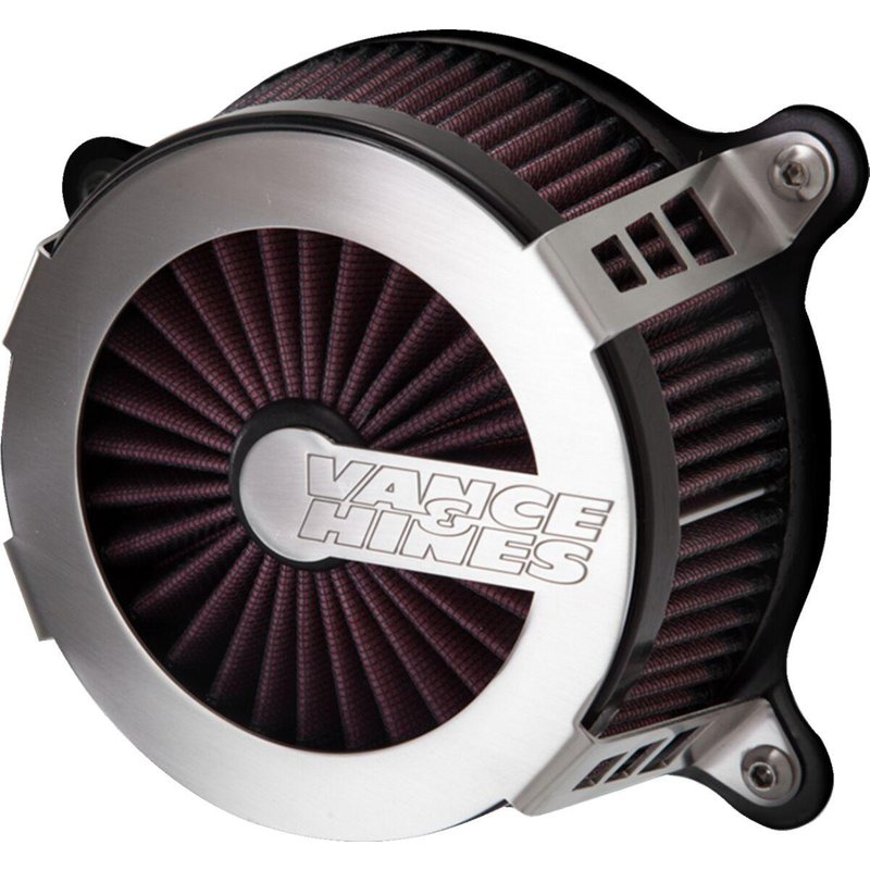 70365 - Vance & Hines VO2 Cage Fighter Air Intake Kit For Harley Davidson FLHR 1584 ABS 2008-2011 - Brushed Stainless/Silver