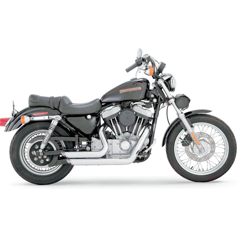 17223 - Vance & Hines Shortshots Staggered Exhaust System For Harley Davidson XL1200C 1999-2003 - Chrome