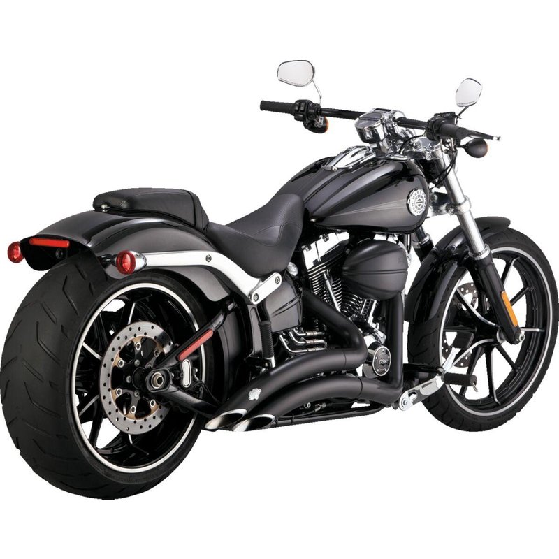 46365 - Vance & Hines Big Radius Exhaust System For Harley Davidson FXSB 1690 2013 - Black