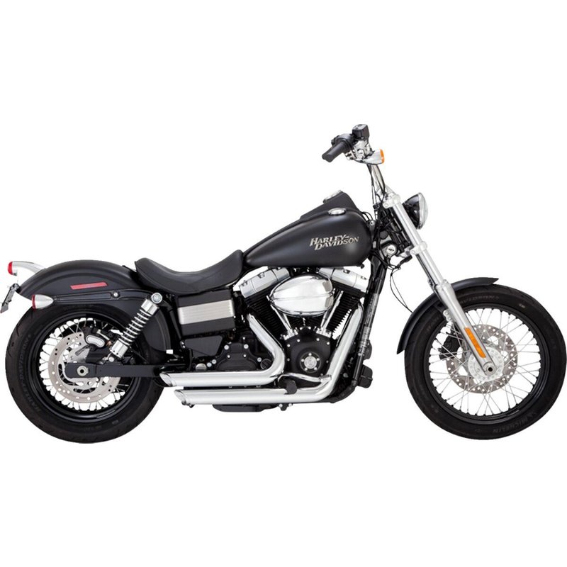 17327 - Vance & Hines Shortshots Staggered Exhaust System For Harley Davidson FXDB 1584 2012-2013 - Chrome