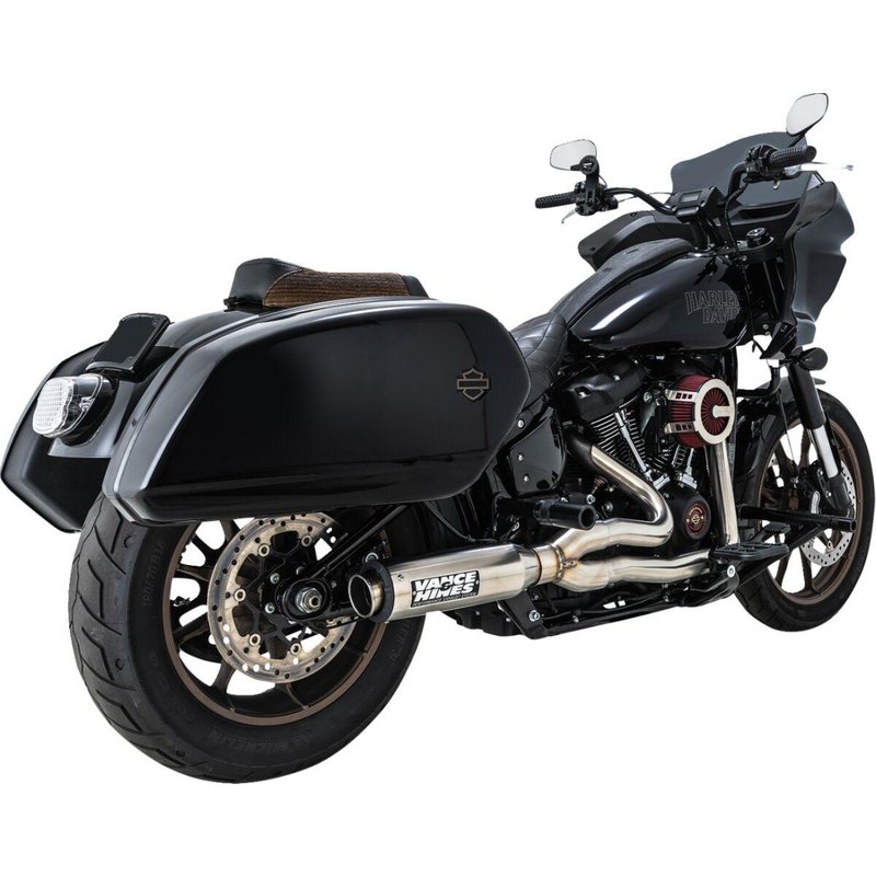 27337 - Vance & Hines 2 Into 1 Supersport Exhaust System For Harley Davidson FLDE 1750 ABS 2018-2020 - Brushed