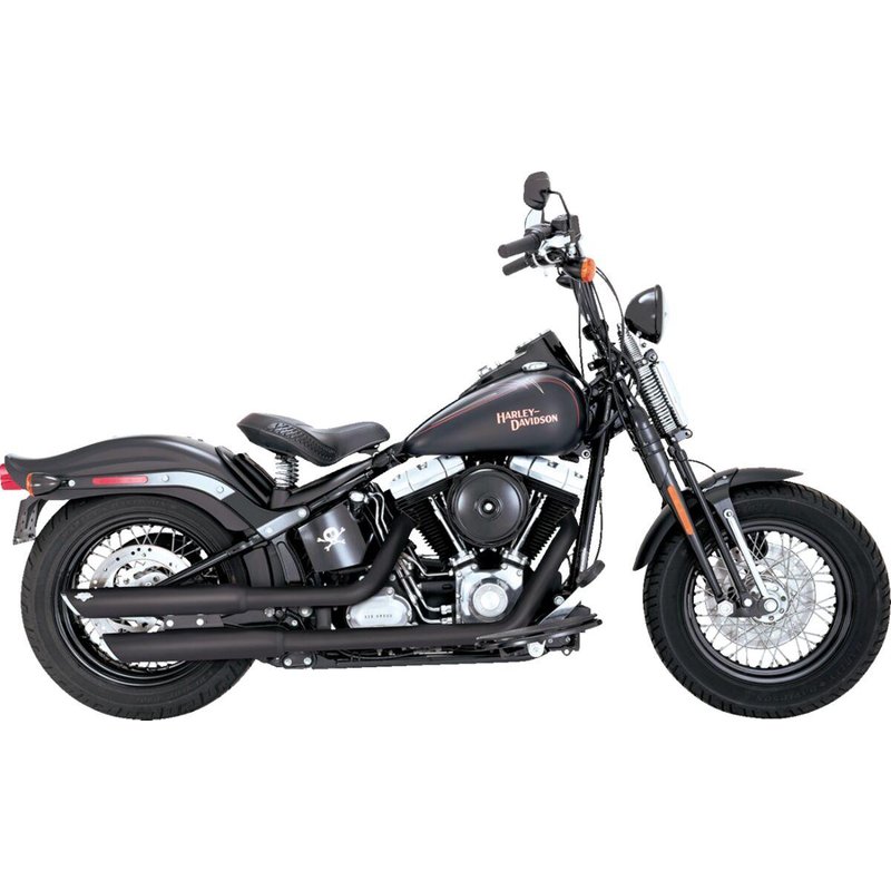 46842 - Vance & Hines 3" Twin Slash Silencers For Harley Davidson FLSTN 1584 2007-2009 - Black