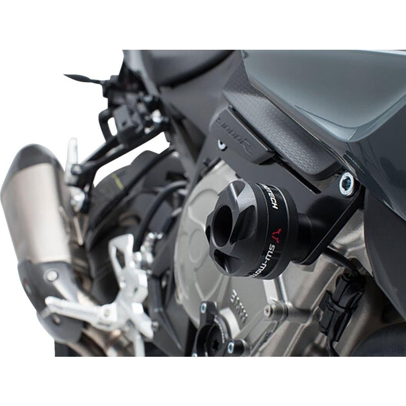 STP.07.865.10000/B - SW Motech Round Frame Sliders - BMW S 1000 R 2016-2020 - Black/Silver