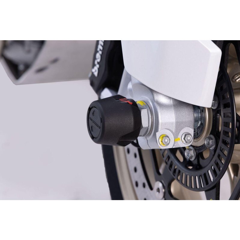 STP.17.176.10100/B - SW Motech Front Axle Slider Set - Moto Guzzi V100 1050 Mandello 2022-2024 - Black