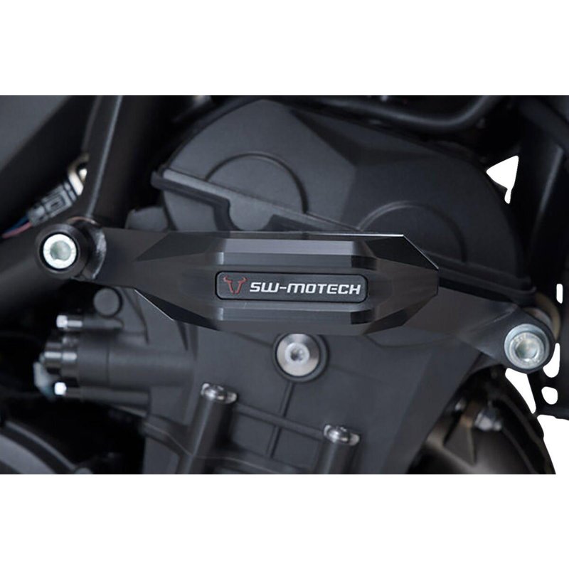 STP.11.590.10400/B - SW Motech Frame Sliders - Triumph Street Triple 765 2018-2023 - Black/Silver