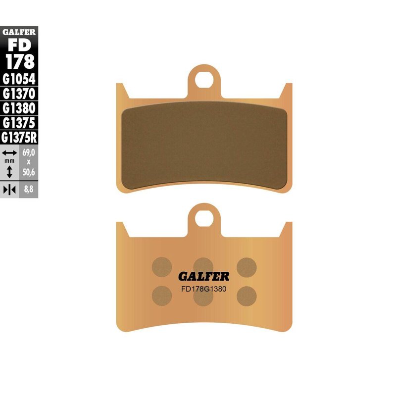 FD178G1380 - Galfer HH Sintered Scooter Brake Pads For Yamaha FZ6 600 N ABS 2007-2008 - Front