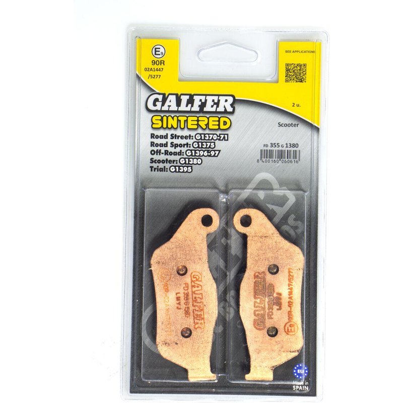 FD355G1380 - Galfer HH Sintered Scooter Brake Pads For MBK CityLiner 125 2009-2013 - Front
