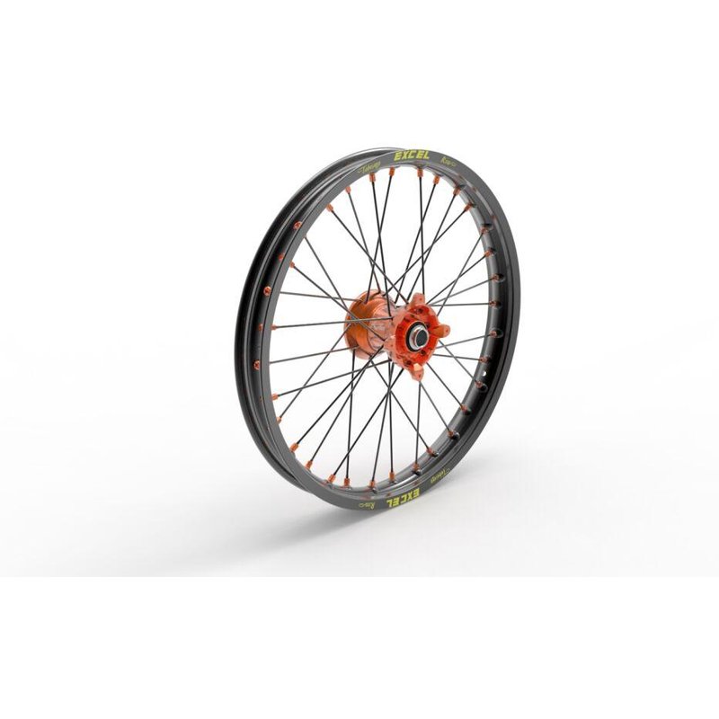 20.719.1.AR - Kite Elite MX 17" Front Wheel - KTM SX85 2012-2024 - Black/Orange Hub