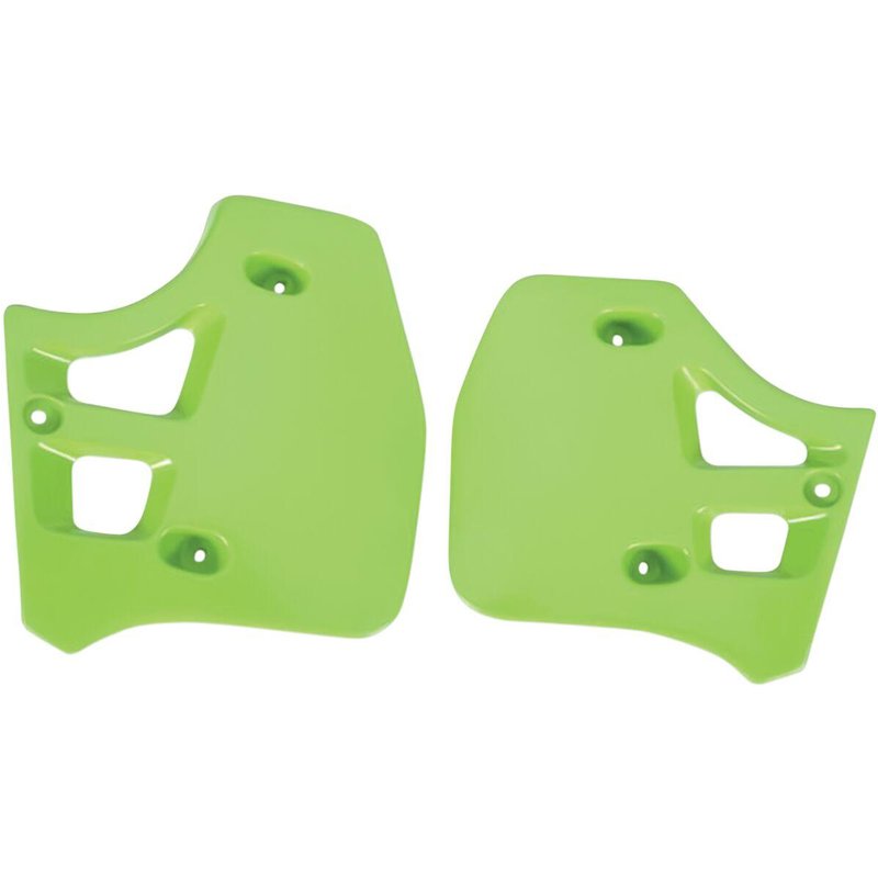 KA02712#026 - UFO Replacement Radiator Scoops For Kawasaki KX250 1988-1989 - KX Green