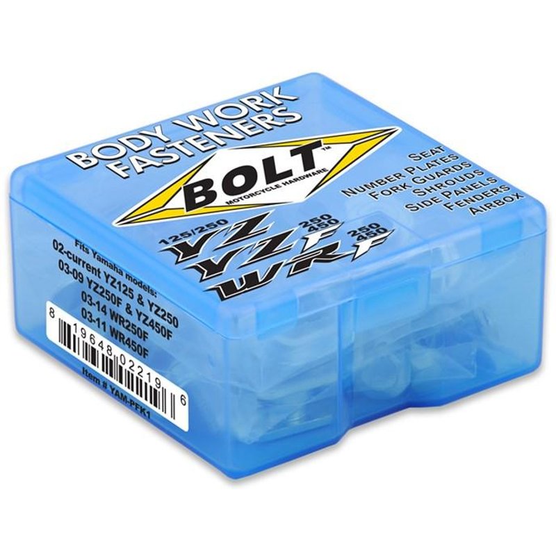 Bolt Hardware Full Plastics Fastener Kit - Yamaha YZ 125/250 2002-21, YZF 250/450 2003-09, WRF250 2003-13