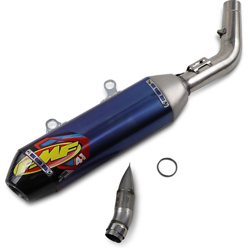 045633 - 045633 - FMF Factory 4.1 RCT Slip-On Blue Titanium Silencer - Husqvarna FC250 & KTM SXF250 2019-22, Gas Gas MC250F 2021-23