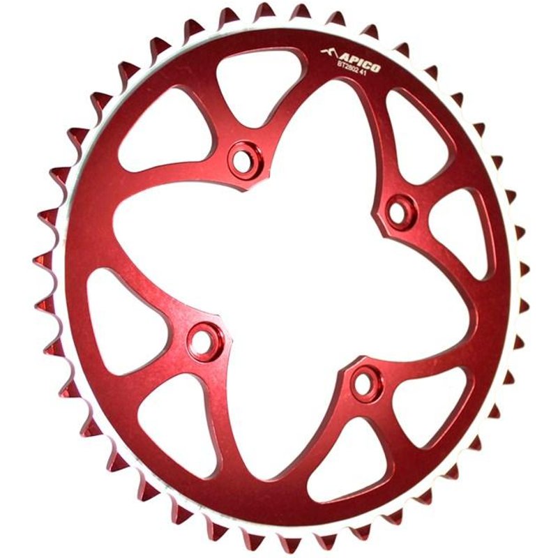 Apico Rear Sprocket - Gas Gas 2000-22, Montesa 4RT 2005-22, Sherco Trials 2002-22 - Red/43T
