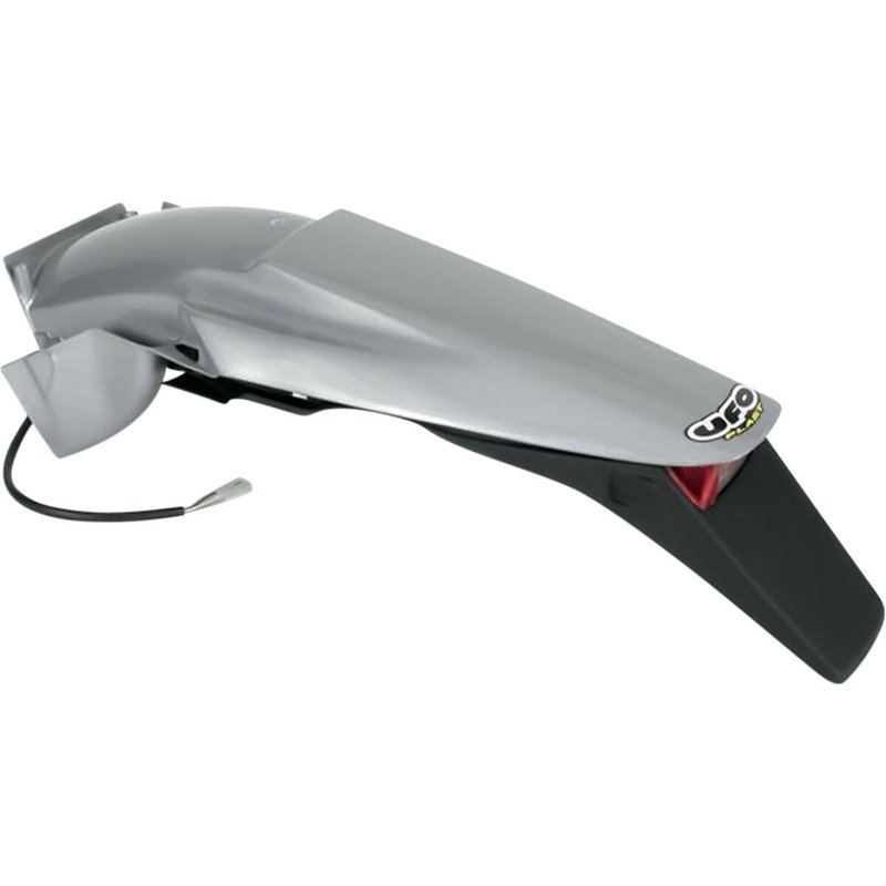 KT03043#340 - UFO Enduro Rear Fender With Tail Light - KTM EXC 125/200/250/300/380 1998-2003 - Silver