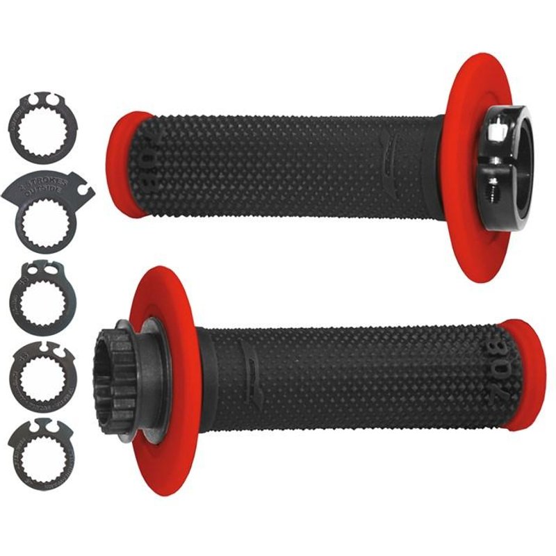 Pro Grip 708 Lock On Grips With 6 Cams - Black/Red