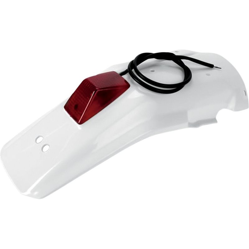 HO02650#041 - UFO Enduro Rear Fender With Tail Light - Honda XR600R 1988-98 - White