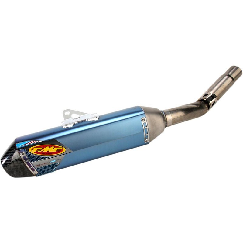 042286 - 042286 - FMF Factory 4.1 RCT Slip-On Titanium/ Carbon Silencer - Blue - Kawasaki KXF450 2012-15