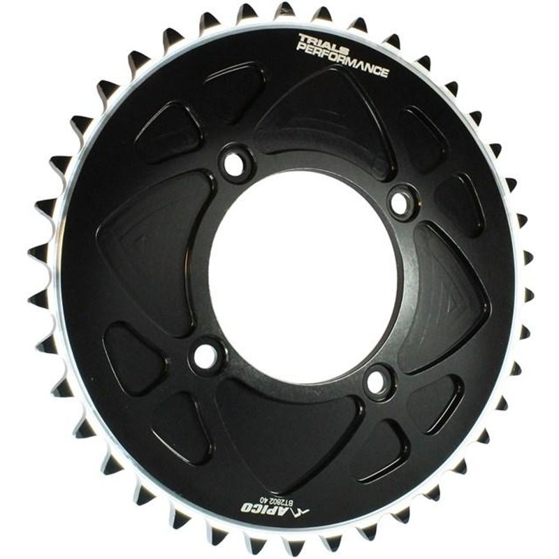 Apico Solid Rear Sprocket - Gas Gas 2000-22, Montesa 4RT 2005-22, Sherco Trials 2002-22 - Black/48T