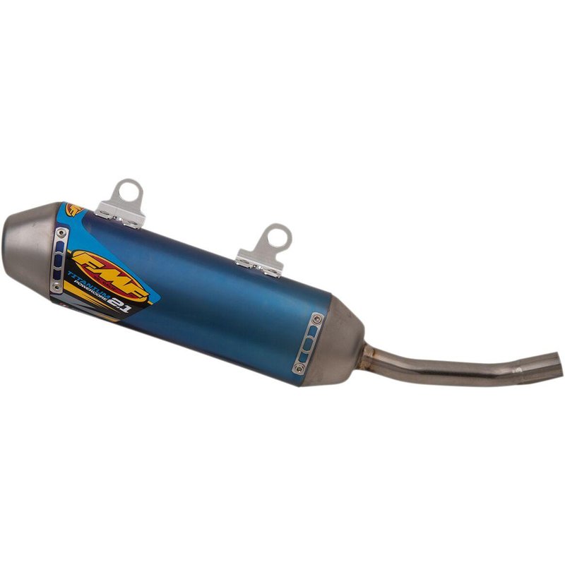 025248 - 025248 - FMF Powercore 2.1 Blue Titanium Silencer - Husqvarna TC125 & KTM SX 125/150 2019-22, Gas Gas MC125 2022-23