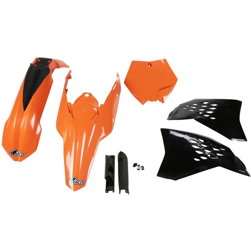 KTKIT506F@999 - UFO Replacement Plastics Kit For KTM SX125 2007-2010 - Black/OEM/Orange