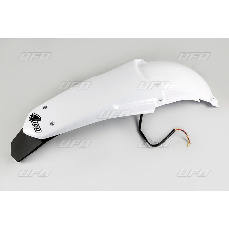 YA03893#046 - UFO Enduro Rear Fender With Tail Light - Yamaha YZ 125/250 2002-14 - White