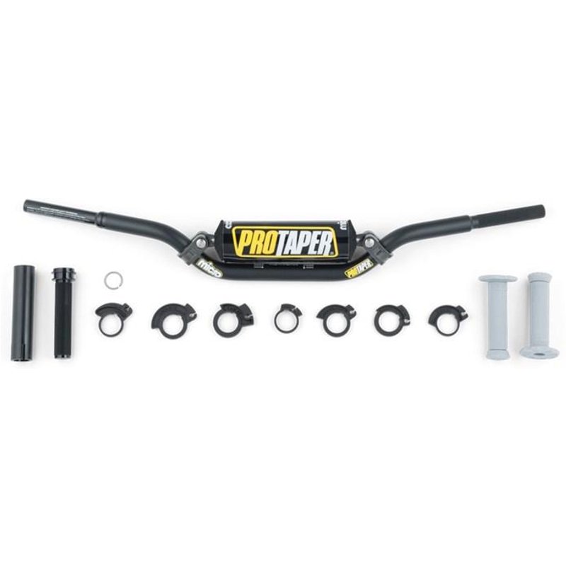 Pro Taper Micro Bar Handlebars, Throttle Tube & Grips Kit - Schoolboy KTM 50 Bend - Black