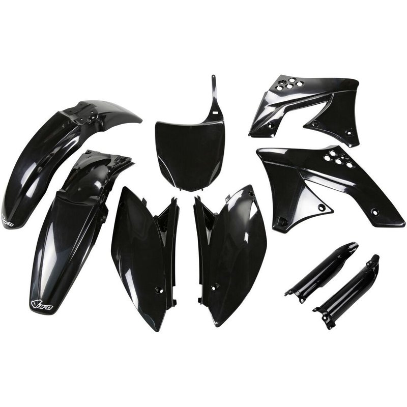 KAKIT212F@001 - UFO Replacement Plastics Kit For Kawasaki KXF250 2009-2012 - Black/OEM 2009