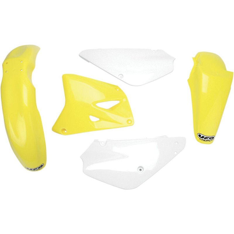 SUKIT405@999 - UFO Replacement Body Plastic Kit For Suzuki RM 85 2002-2018 - OEM/White/Yellow