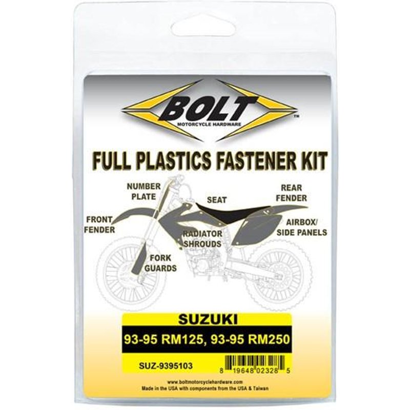 Bolt Hardware Plastic Fastener Kit - Suzuki RM 125/250 1993-95