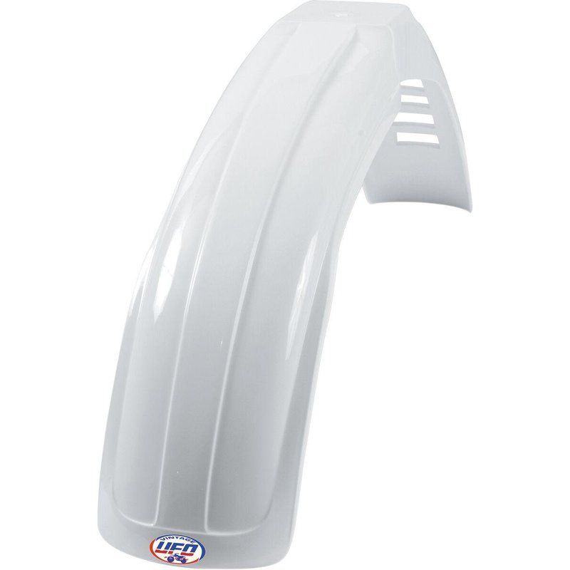 ME08004#W - UFO Universal Vintage MX/Enduro Front Fender - Large - 1978-83 Models - White