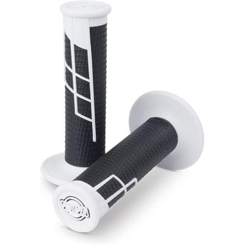 Pro Taper Lock On Half Waffle Grips - White/ Black