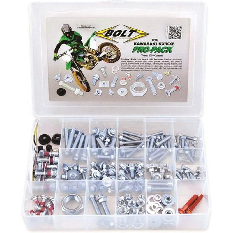 Bolt Hardware Kawasaki KX/KXF Style Pro Pack Fastener Kit - Fits 2003-Onwards
