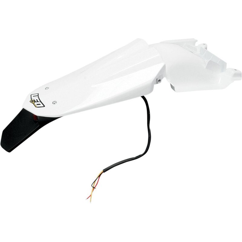 HU03333#041 - UFO Enduro Rear Fender With Tail Light - Husqvarna TC 250/450/510 2008-12, TE 250/450/510 2008-11 - White