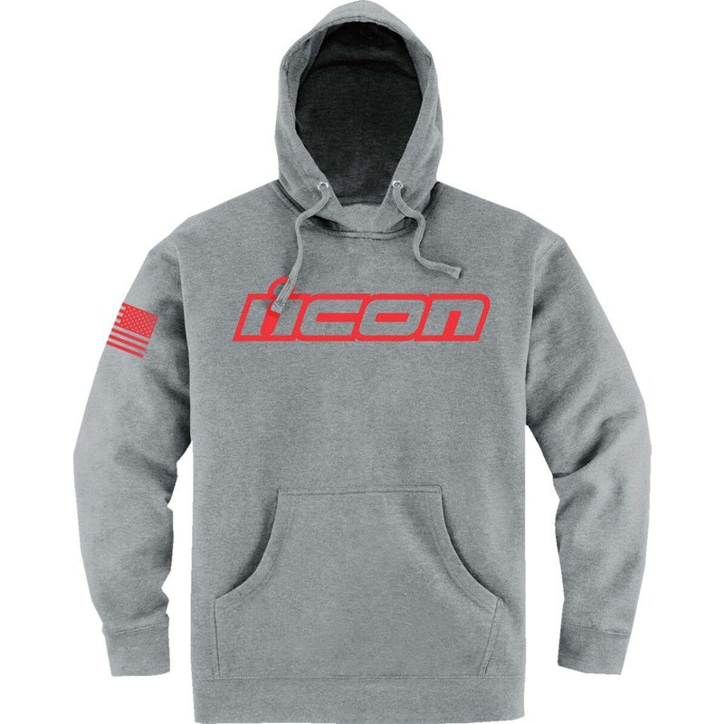 3050-6527 - Icon Mens Adult Clasicon Hoodie Small - Heather Grey