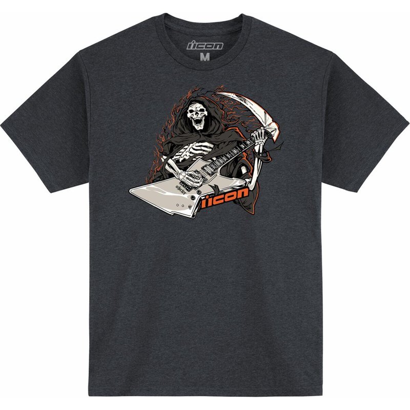 3030-24352 - Icon Mens Adult Grim Shredder T-Shirt X-Large - Black/Heather Charcoal/Off-White/Orange