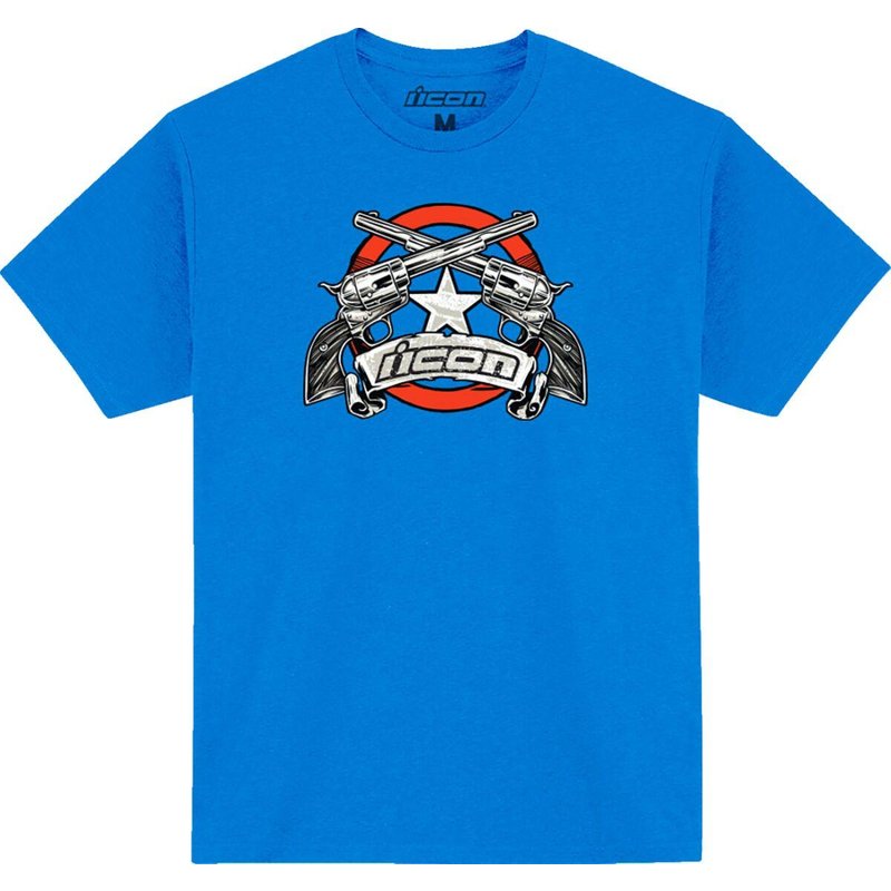 3030-23492 - Icon Mens Adult Tejas Libre T-Shirt Large - Black/Grey/Red/Royal Blue