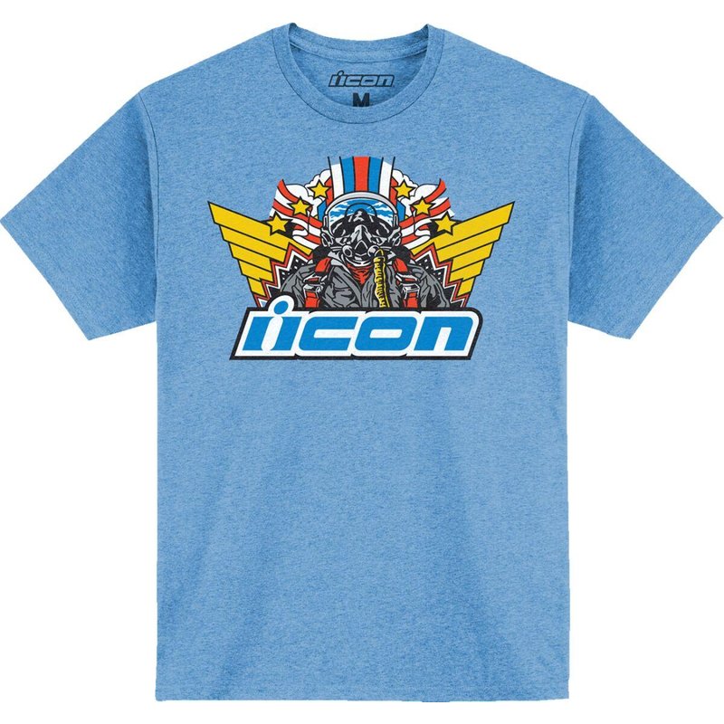 3030-23467 - Icon Mens Adult Flyboy T-Shirt Medium - Blue/Red/White/Yellow