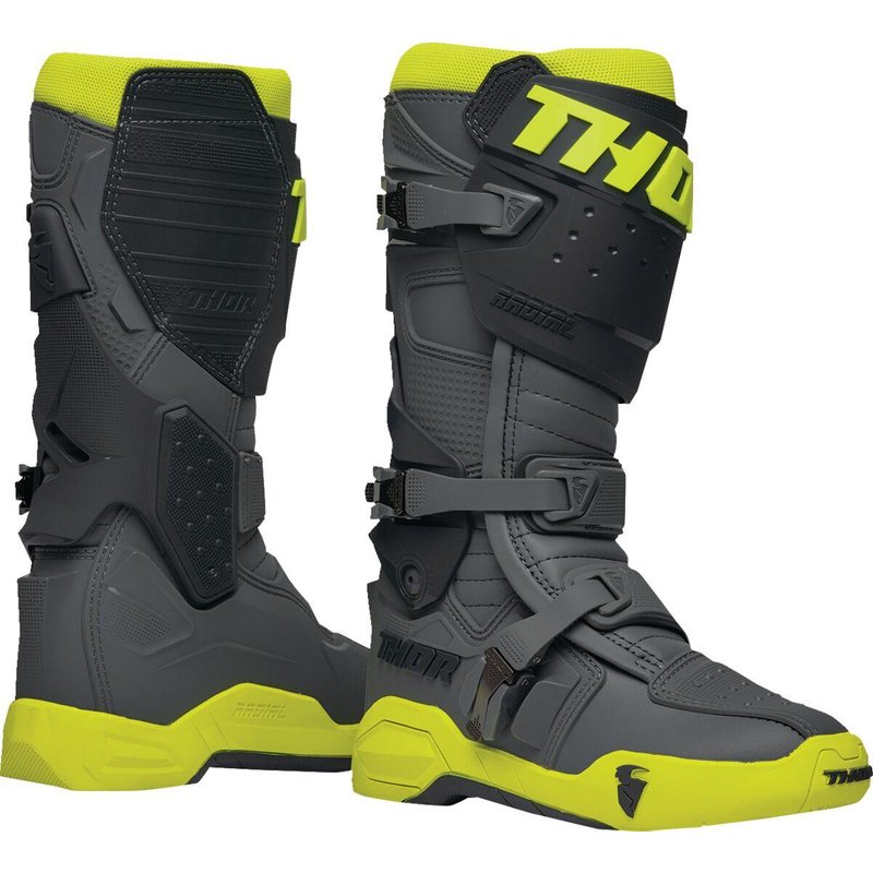 3410-2752 - Thor Radial MX Boots 14 - Fluorescent Yellow/Grey