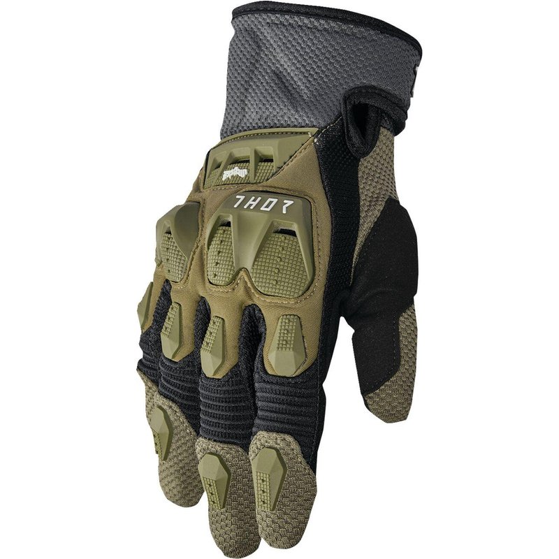 3330-8251 - Thor Terrain Gloves Medium - Army Green/Black/Charcoal