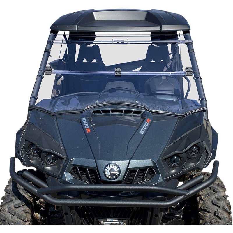 V000269-12200M - Moose Racing Deluxe Full Folding Windshield For Can Am (BRP) Commander 1000 EFI 2011-2017 - Clear