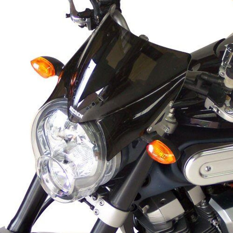 BY126STFN - Bullster Windshield/Windscreen For Yamaha MT-01 1700 2005-2012 23 cm (9") - Black Smoke