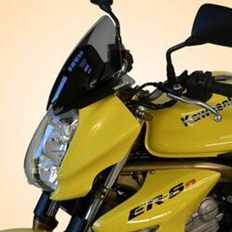 BK082SVFN - Bullster Windshield/Windscreen For Kawasaki ER-6N 650 2005-2008 27 cm (10-5/8") - Black Smoke