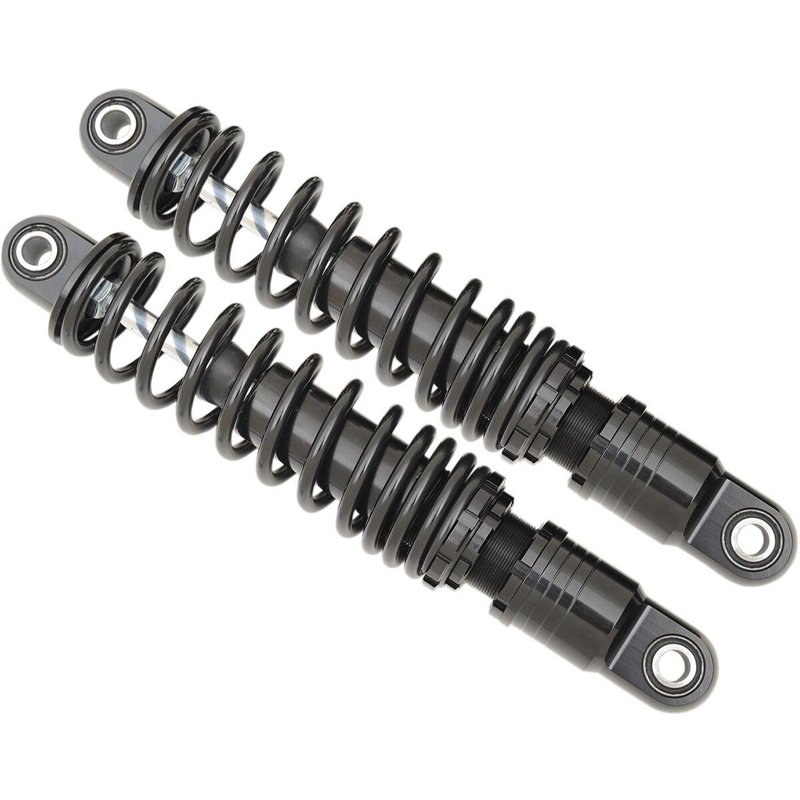 C16-0160AB - Drag Specialties Premium Ride-Height Adjustable Shocks For Harley Davidson FLHR1340 1994-1998 Rear 279.40 mm (11.00") - Black