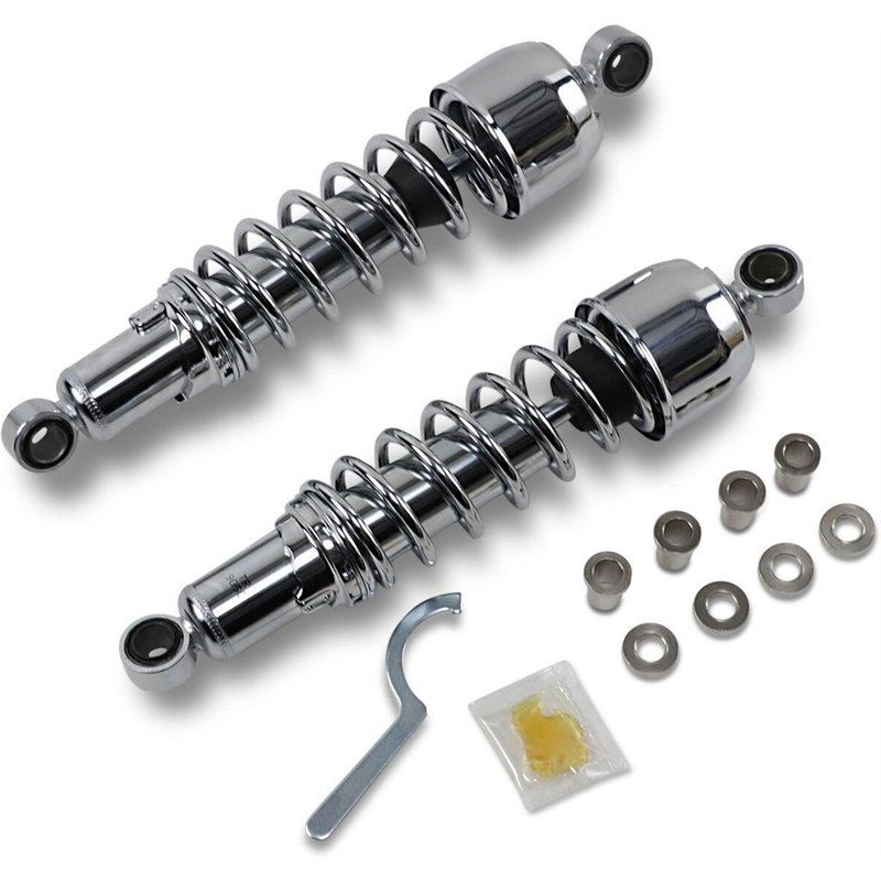 C16-0133NU - Drag Specialties Replacement Shock Absorber For Harley Davidson FXLR 1340 1987-1994 Rear 330.00 mm (13.00") - Black/Chrome