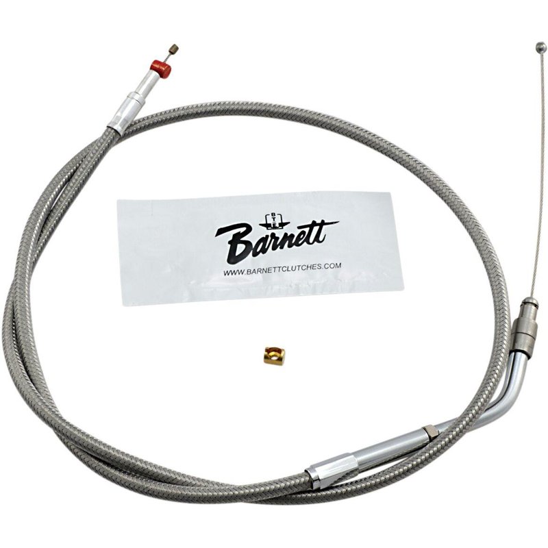 102-30-30021 - Barnett Stainless Steel Throttle Cable For Harley Davidson XL 1200 C 1996-2006 81.5cm (32") - Silver